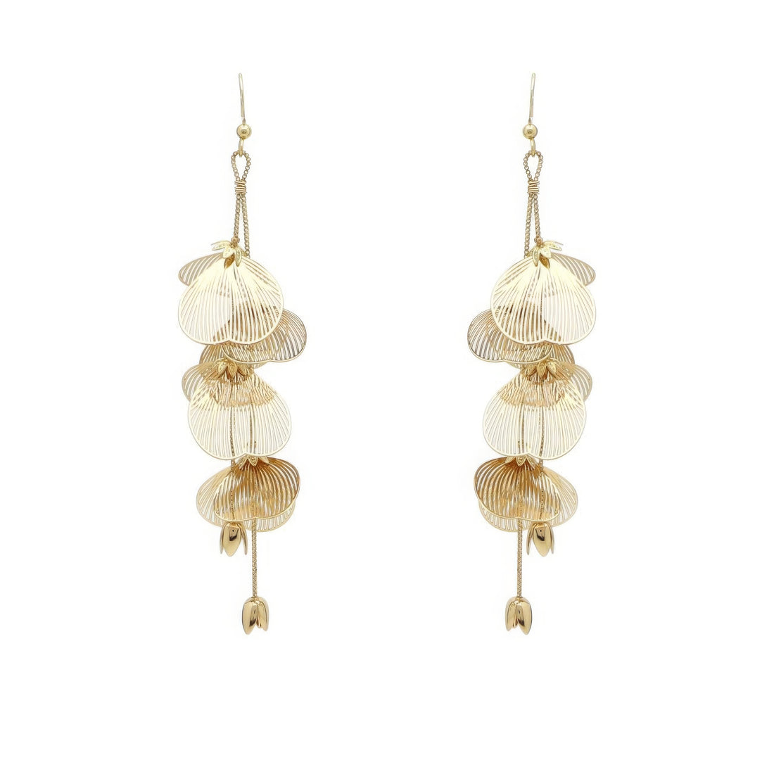 Flower Metal Drop Earrings