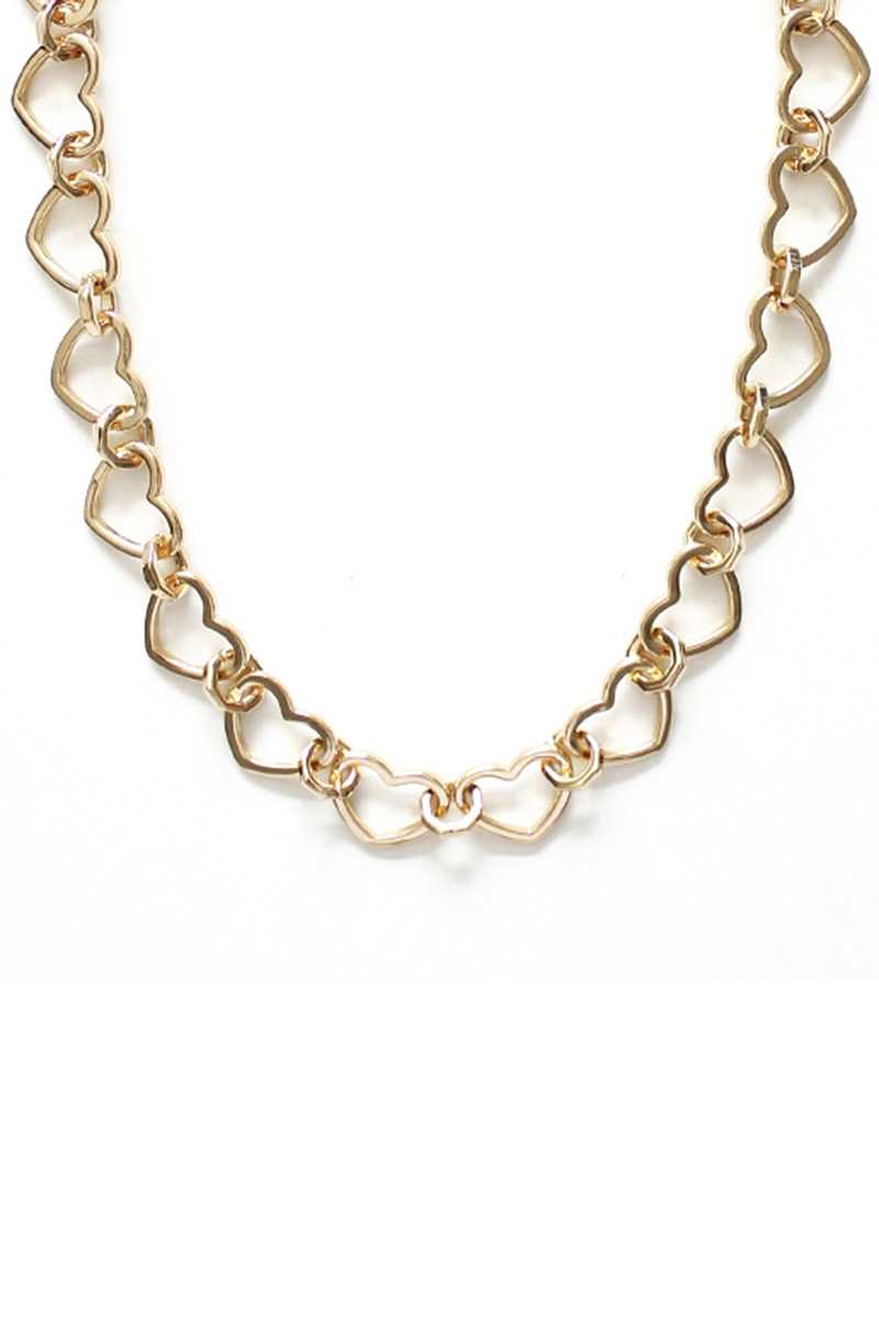 Metal Heart Link Chain Necklace – Eplusapparel