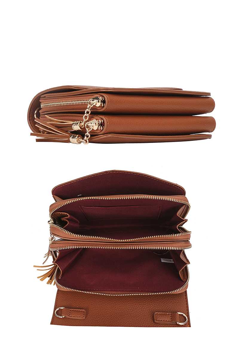 Chic Smooth Tassel Crossbody Bag