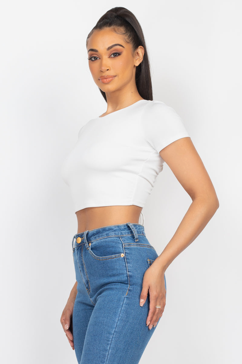 Basic Crossed-back Crop Top