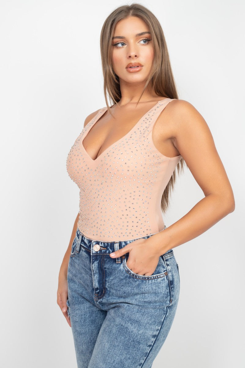 Scoop Neck Mesh Bodysuit